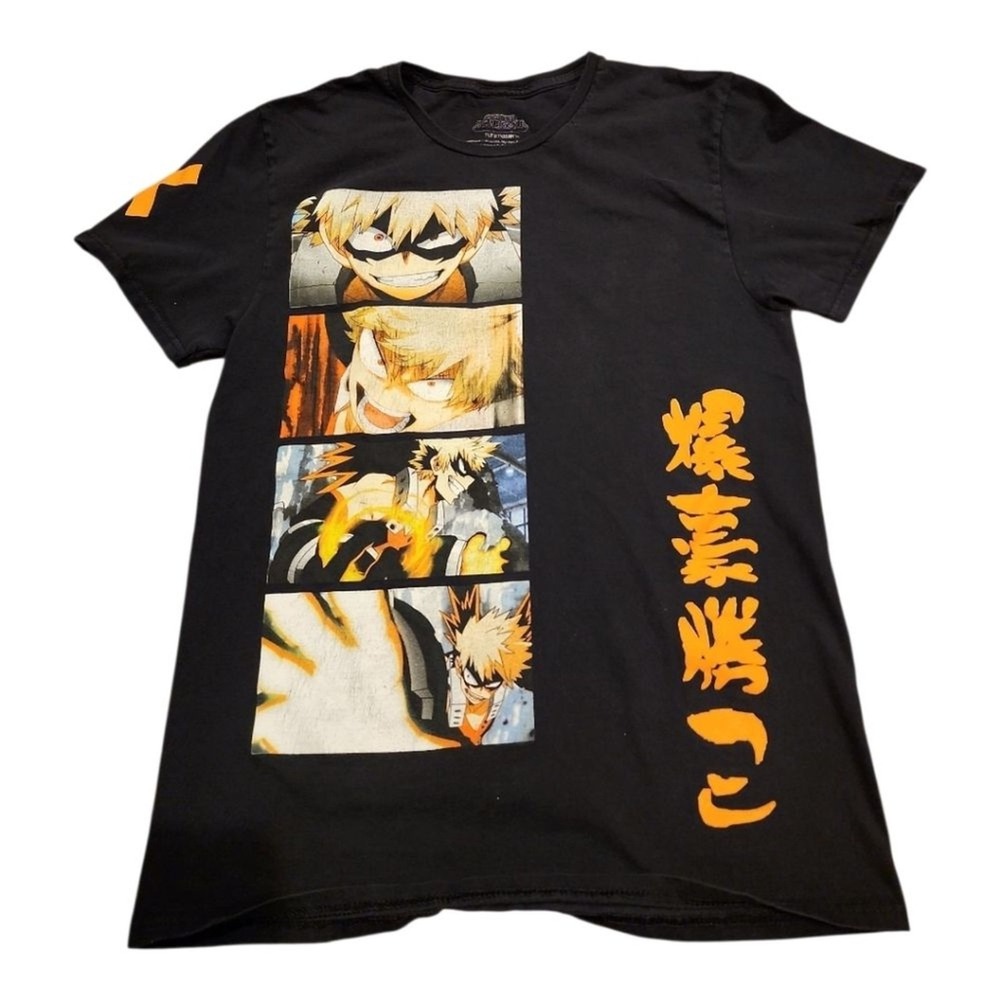 My Hero Academia Bakugo Graphic Tee Mens Small Black Anime Manga Streetwear